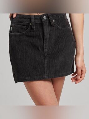 Kelsie Jeans Womens Brown Corduroy Skirt Size 4/27 High Rise Button Retro 90S